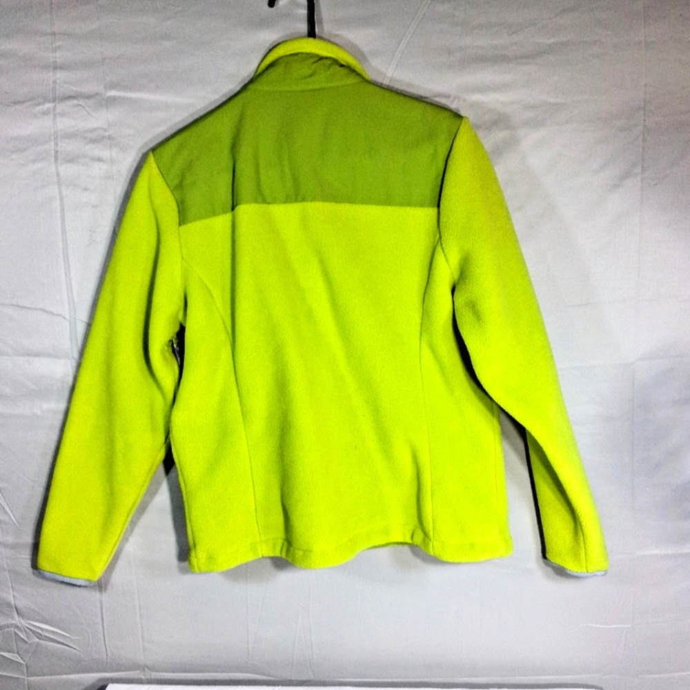 Womens Lands End 10-12 Fleece Chartreuse/Lime Green Jacket Like New - Picture 12 of 12